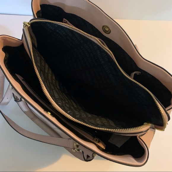 EUC Steve Madden Blush Pink Satchel Work Handbag & Clip on Change Purse Key Ring - Picture 11 of 15